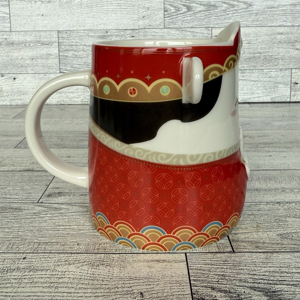 Starbucks Taiwan Chinese God Series Mug God of Wealth 12 oz. Red Gold White 2023 - Picture 5 of 7